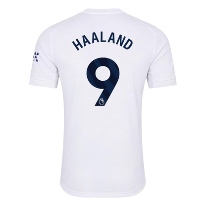 Versão do Jogador HAALAND #9 Manchester City Terceira Futebol Camisas 2026/27 Branco