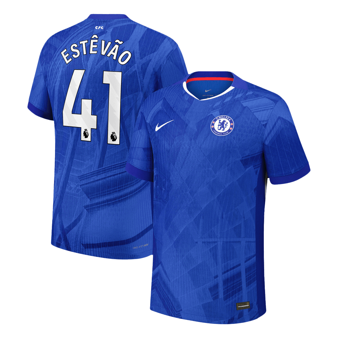 Autêntico ESTÊVÃO #41 Chelsea Casa Futebol Camisas 2025/26 Azul