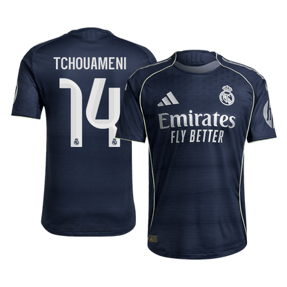 Autêntico TCHOUAMENI #14 Real Madrid Fora Futebol Camisas 2025/26 Marinha