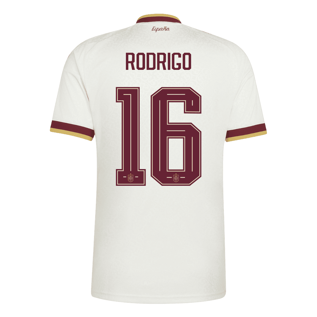RODRIGO #16 Spain Fora Copa do Mundo Camisa 2026 Branco