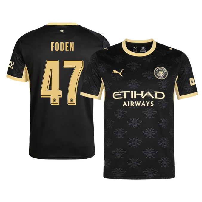 FODEN #47 Manchester City Fora Camisa 2026/27 Preto UCL