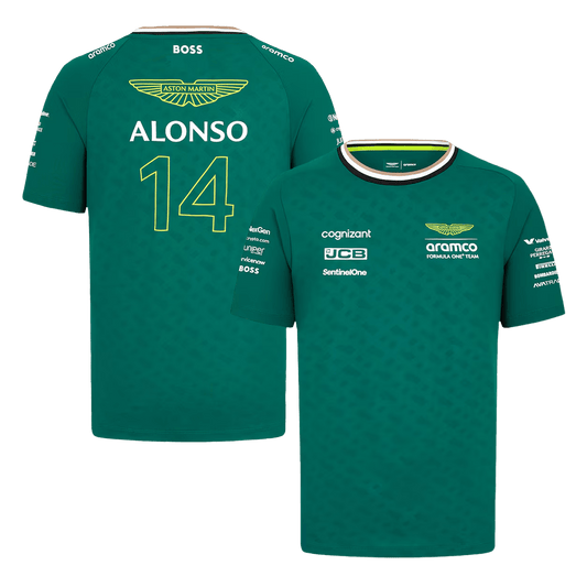 Aston Martin Aramco Cognizant F1 Racing Team Fernando Alonso Driver T-Shirt 2024 Football Kit UK