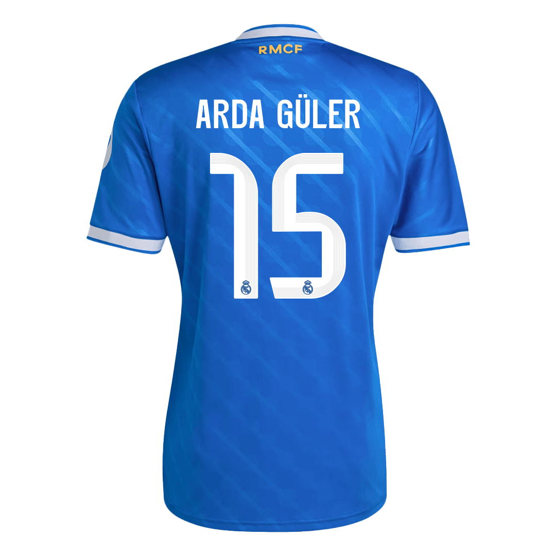ARDA GÜLER #15 Real Madrid Fora Terceira Camisa 2025/26 Azul