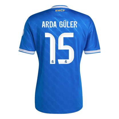 ARDA GÜLER #15 Real Madrid Fora Terceira Camisa 2025/26 Azul