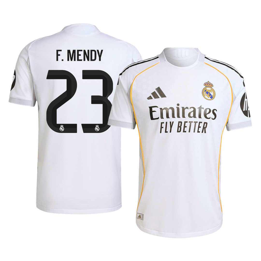 Autêntico F.MENDY #23 Real Madrid Casa Futebol Camisas 2025/26 Branco