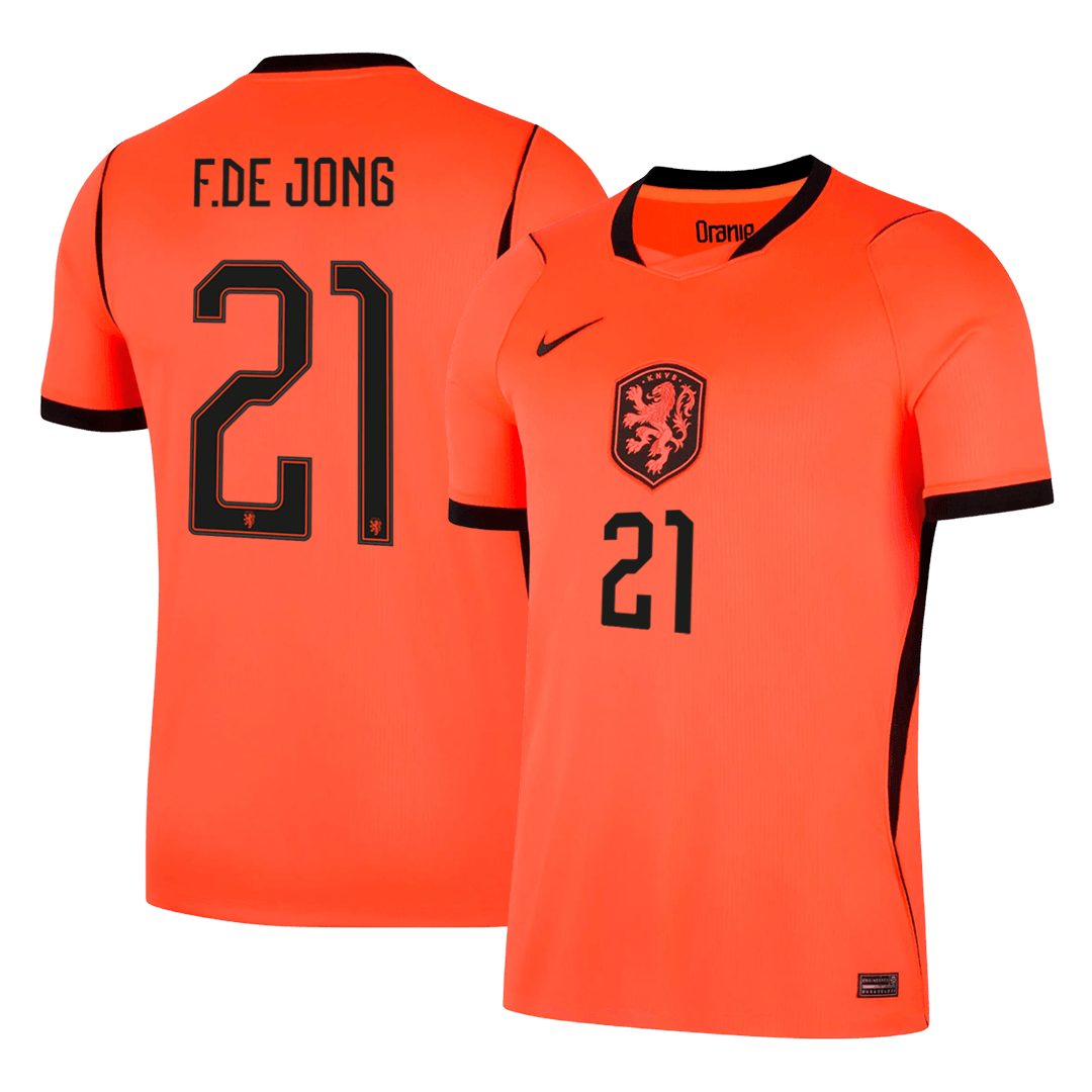 F.DE JONG #21 Netherlands Casa Copa do Mundo Camisa 2026 Laranja