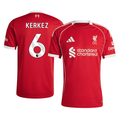 KERKEZ #6 Liverpool Casa Camisa 2025/26 Vermelho