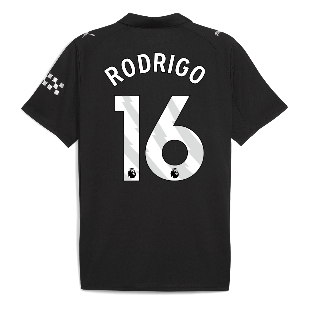 RODRIGO #16 Manchester City Fora Camisa 2025/26- Preto