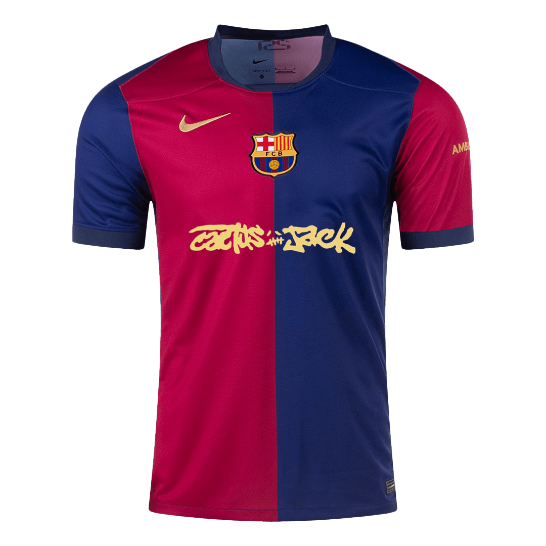Camisola de futebol personalizada Barcelona vs Travis Scott, camisola principal, 2024/25