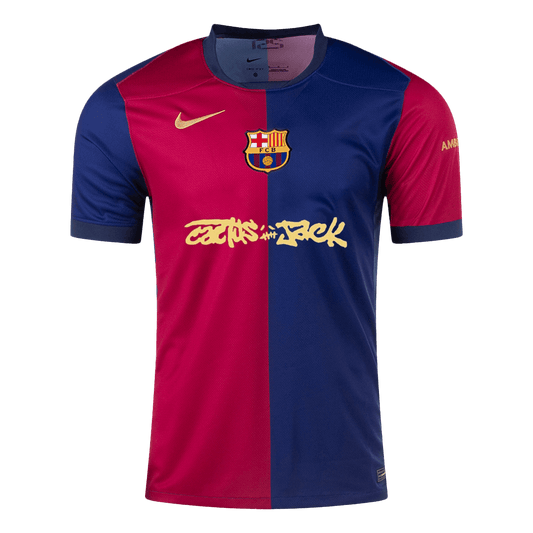 Camisola de futebol personalizada Barcelona vs Travis Scott, camisola principal, 2024/25