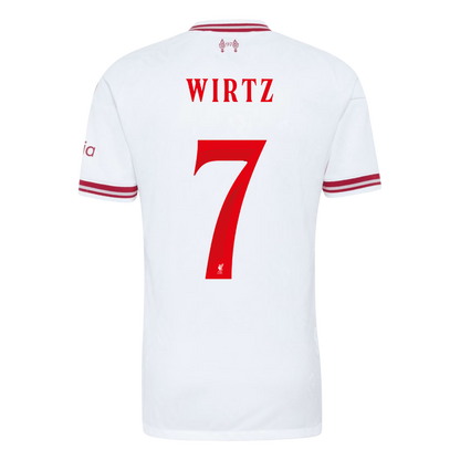 Versão do Jogador WIRTZ #7 Liverpool Fora Futebol Camisas 2026/27 Branco - UCL