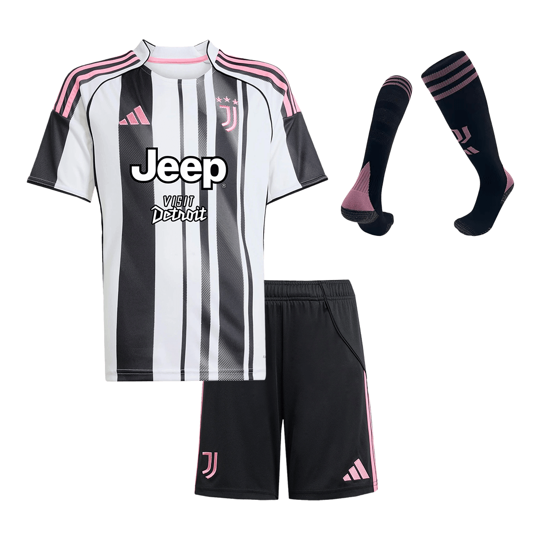 Juventus Infantil Casa Futebol Camisa Conjunto (Camisa + Calção + Meias) 2025/26
