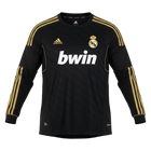 Retrô Real Madrid Fora Manga Longa Camisa 2011/12 Preto