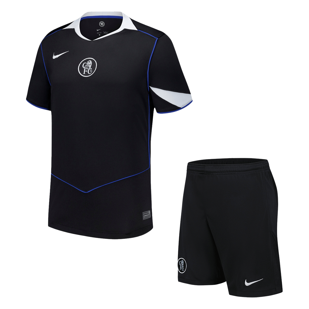 Chelsea Fora Terceira Camisa Conjunto(Camisa+Calções) 2025/26 Preto
