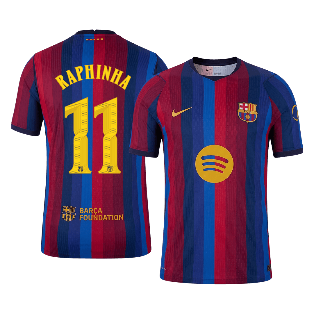 Versão do Jogador RAPHINHA #11 Barcelona Casa Futebol Camisas 2026/27 - UCL