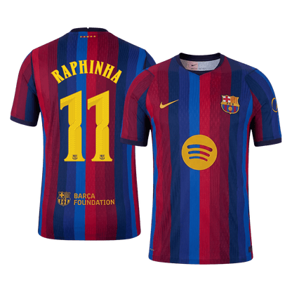 Versão do Jogador RAPHINHA #11 Barcelona Casa Futebol Camisas 2026/27 - UCL