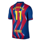 RAPHINHA #11 Barcelona Quarta Camisa 2025/26 Vermelho&Azul