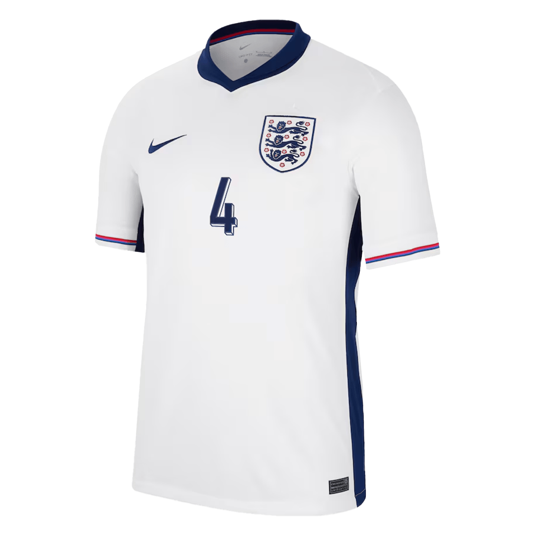 Custom RICE #4 England Soccer Jersey Home 2024