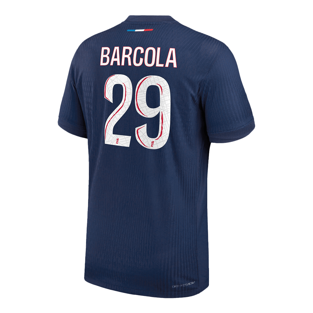 Autêntico BARCOLA #29 PSG Casa Futebol Camisas 2024/25 Marinha