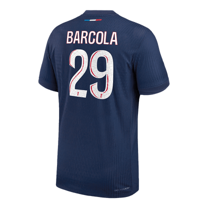 Autêntico BARCOLA #29 PSG Casa Futebol Camisas 2024/25 Marinha