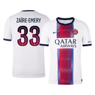 Versão do Jogador ZAÏRE-EMERY #33 PSG Fora Futebol Camisas 2026/27 Branco