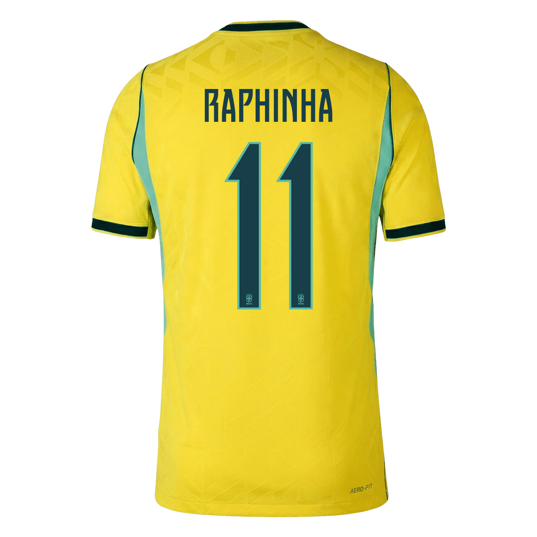 Versão do Jogador RAPHINHA #11 Brazil Casa Copa do Mundo Futebol Camisas 2026 Amarelo