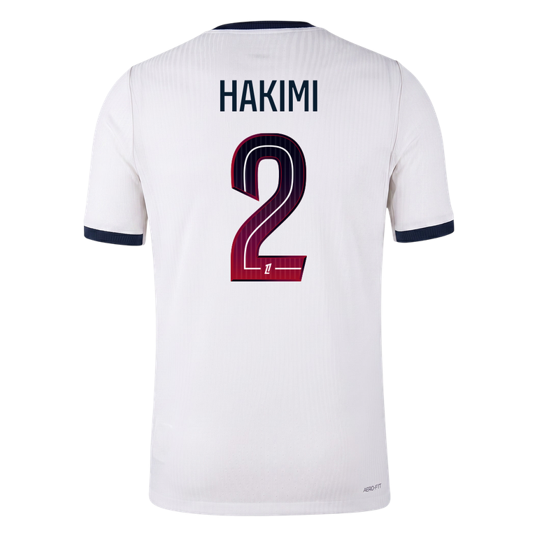 Versão do Jogador HAKIMI #2 PSG Fora Futebol Camisas 2026/27 Branco