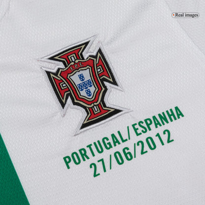 Retrô Portugal Fora Manga Longa Camisa 2012 Branco