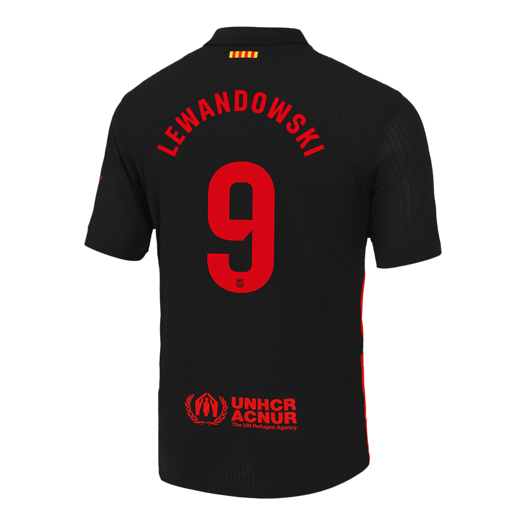 Camisola de futebol LEWANDOWSKI #9 autêntica do Barcelona, camisola alternativa 2024/25, logótipo do Spotify sem texto