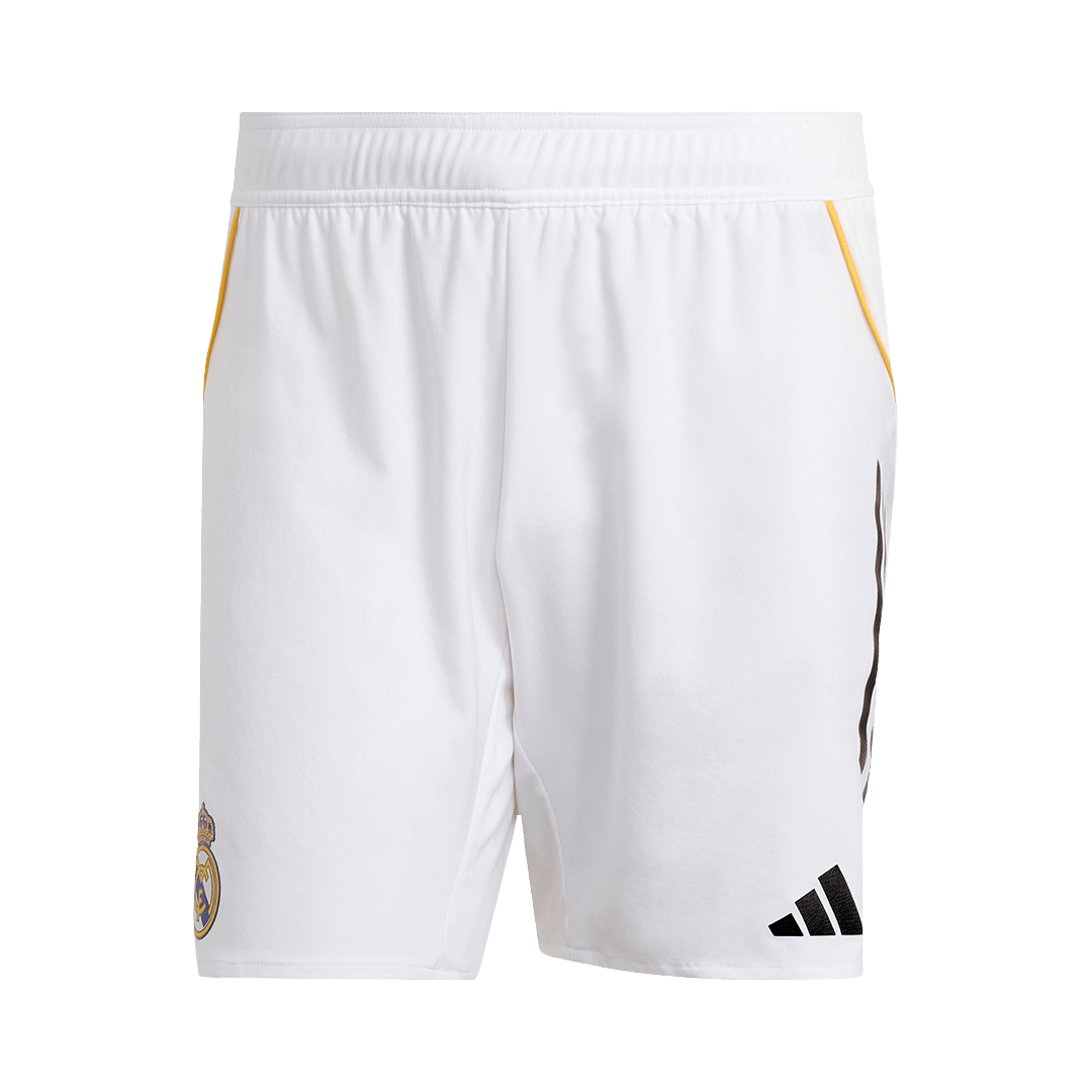 Autêntico Real Madrid Casa Camisa Conjunto (Camisola + Calções) 2025/26- Branco