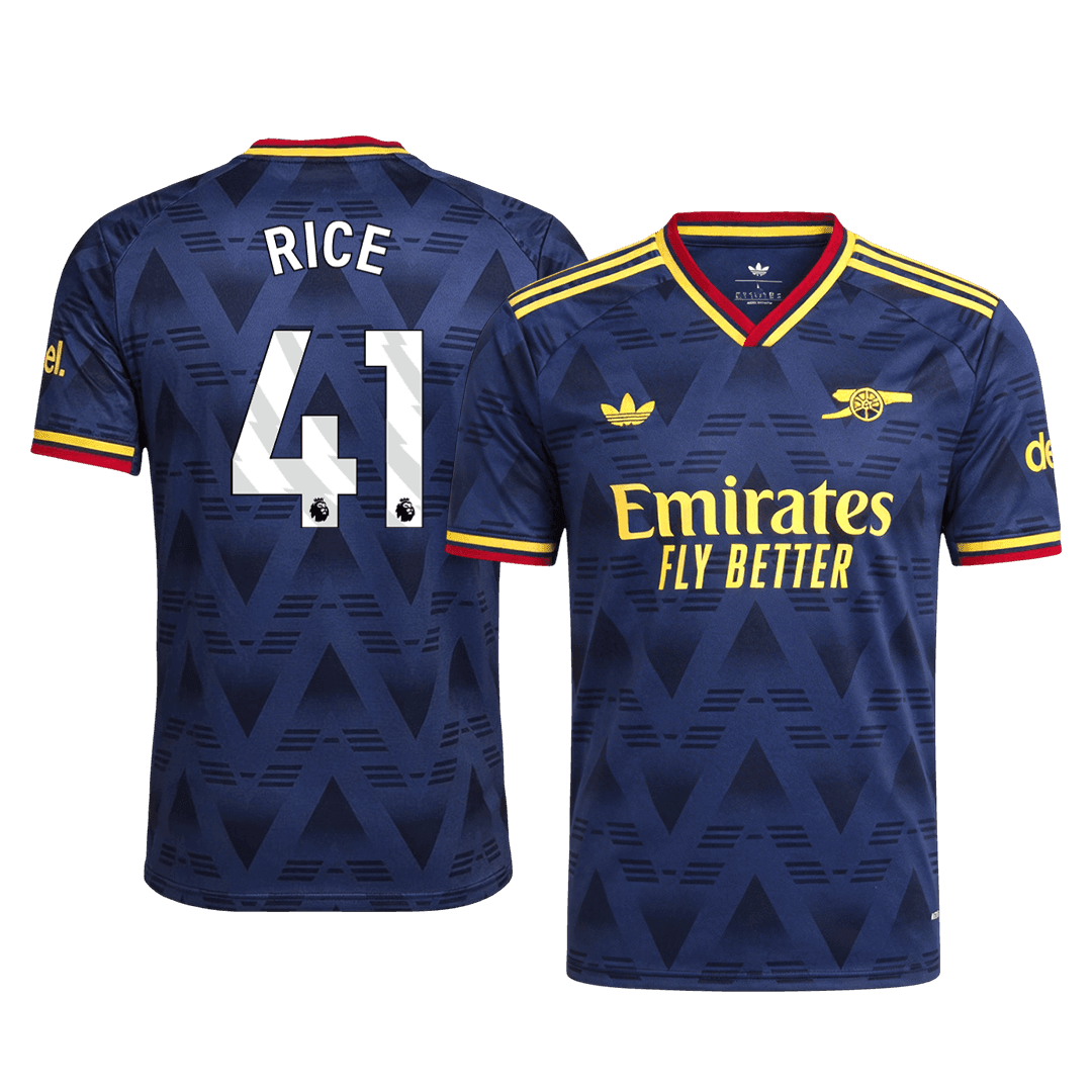 Versão do Jogador RICE #41 Arsenal Fora Futebol Camisas 2026/27 Marinha