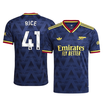 Versão do Jogador RICE #41 Arsenal Fora Futebol Camisas 2026/27 Marinha