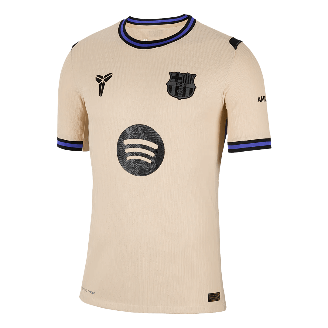Autêntico LAMINE YAMAL #10 Barcelona Fora UCL Futebol Camisas 2025/26 Amarelo - UCL