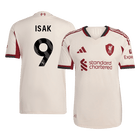 Jogador ISAK ##9 Liverpool Fora Futebol Camisas 2025/26 Branco