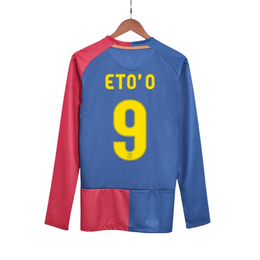 ETO'O #9 Barcelona Retro Jersey Home Camisola de futebol de manga comprida 2008/09 - Final da UCL