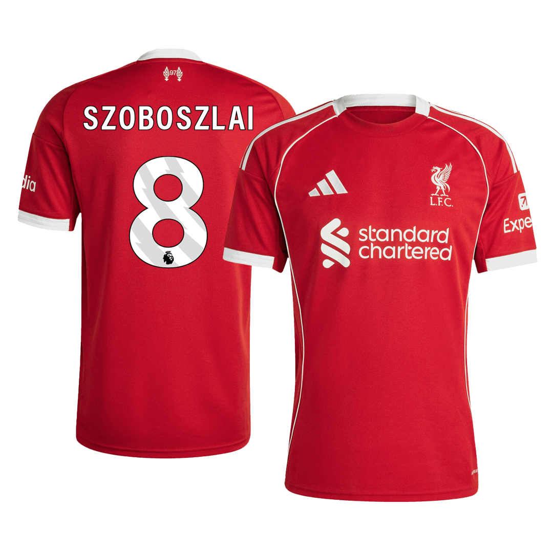 SZOBOSZLAI #8 Liverpool Casa Camisa 2025/26 Vermelho