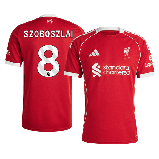 SZOBOSZLAI #8 Liverpool Casa Camisa 2025/26 Vermelho