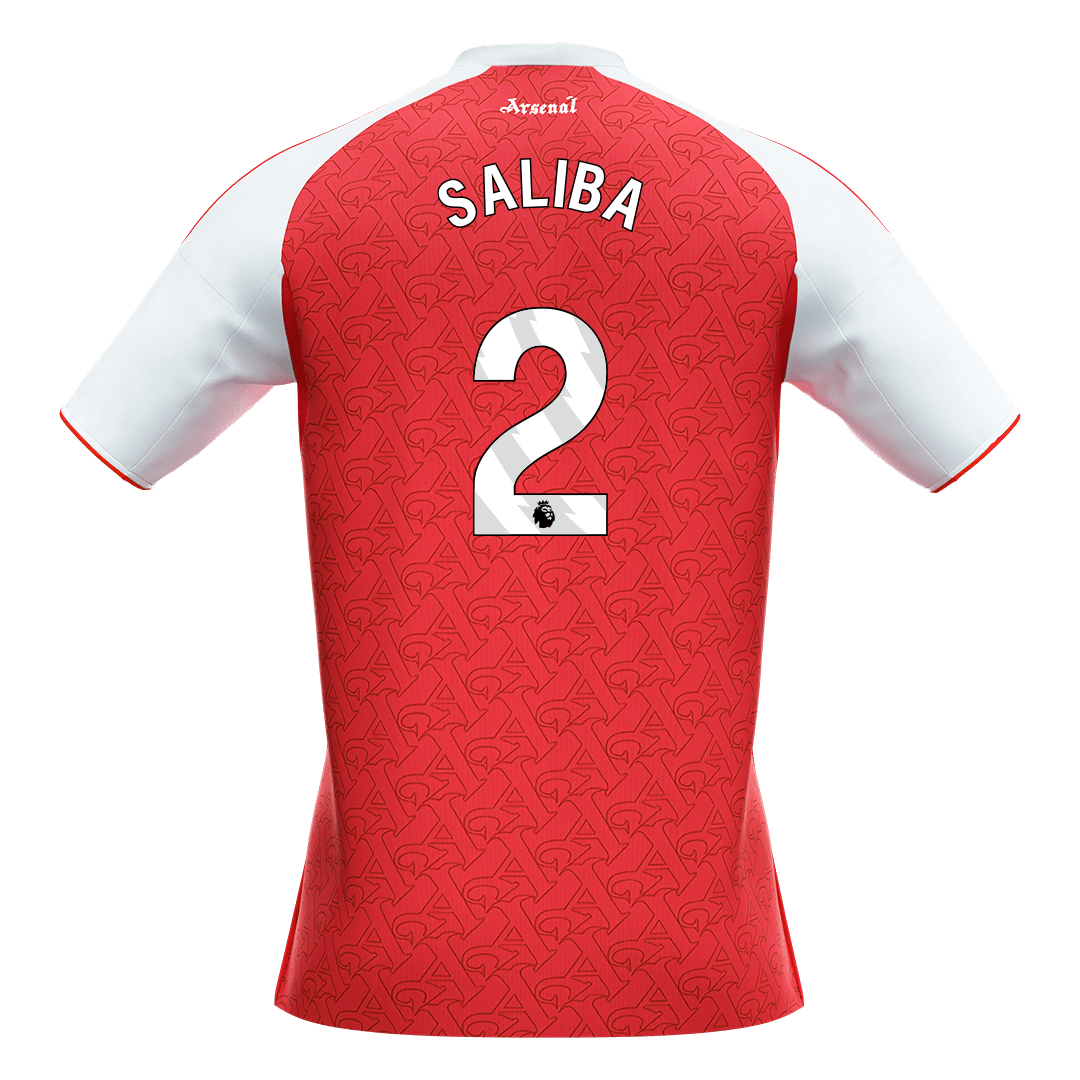 【Super Qualidade】SALIBA #2 Arsenal
 Casa Futebol Camisa 2025/26 Vermelho