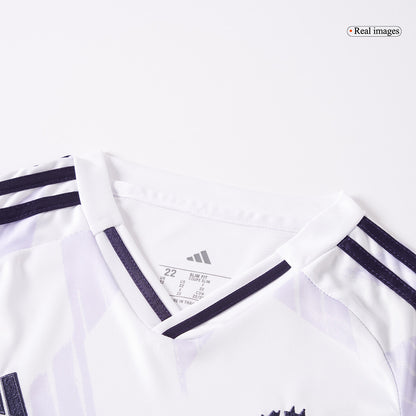Manchester United Infantil Fora Futebol Camisa Conjunto (Camisa + Calção + Meias) 2025/26 Branco