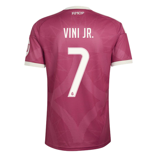 VINI JR. #7 Real Madrid Terceira Camisa 2026/27 Vermelho