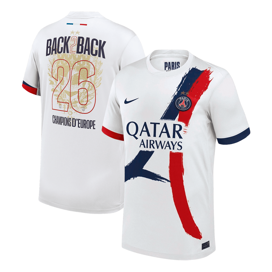 Champions of Europe #26 PSG Fora Camisa 2024/26 Branco