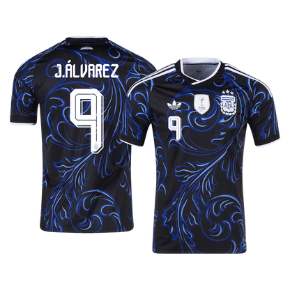 J. ÁLVAREZ #9 Argentina Fora Copa do Mundo Camisa 2026 Preto