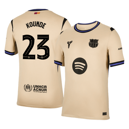 KOUNDE #23 Barcelona Fora Camisa 2025/26 Amarelo UCL