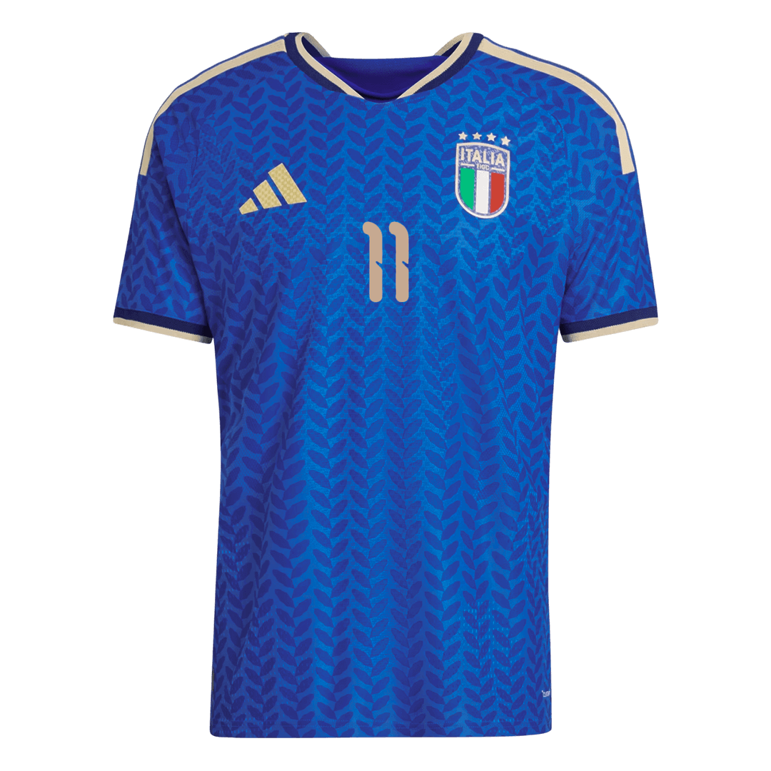 Versão do Jogador RASPADORI #11 Italy Casa World Cup Futebol Camisas 2026 Azul