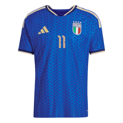 Versão do Jogador RASPADORI #11 Italy Casa World Cup Futebol Camisas 2026 Azul