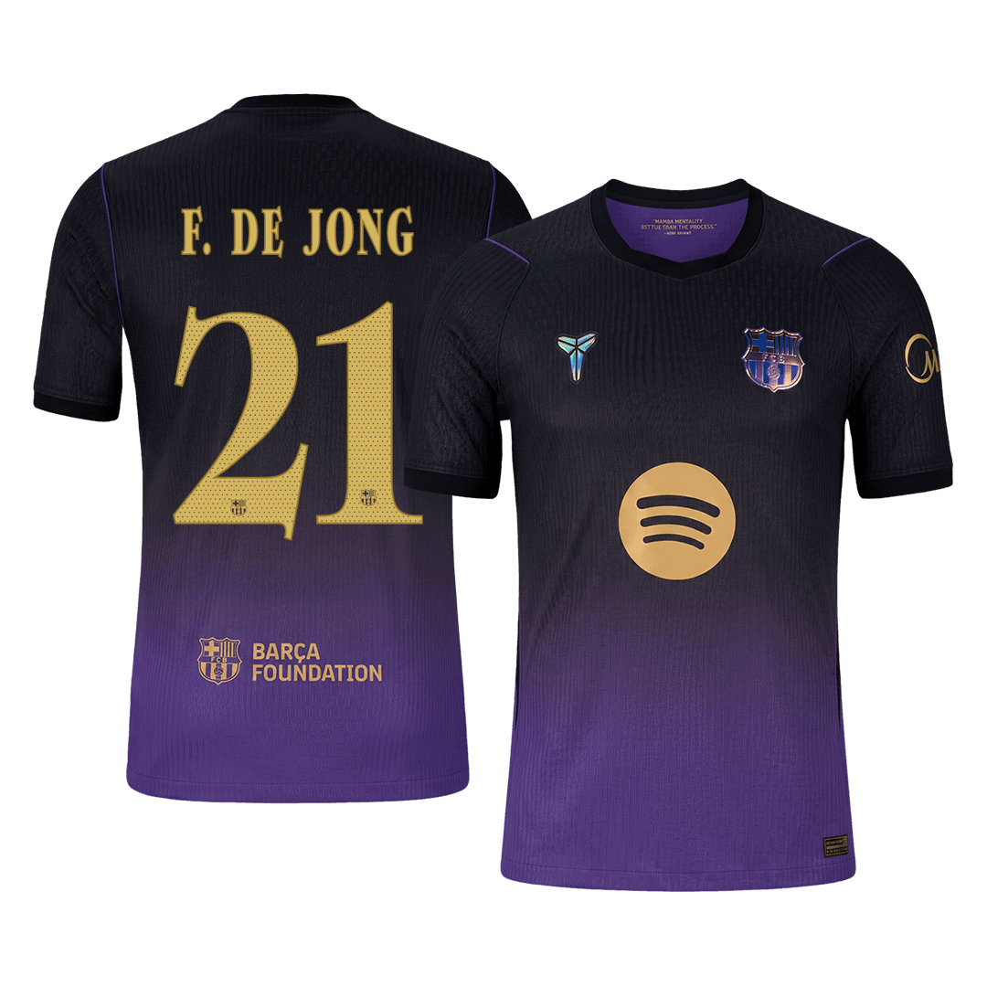 Versão do Jogador F. DE JONG #21 Barcelona Fora Futebol Camisas 2026/27 - UCL