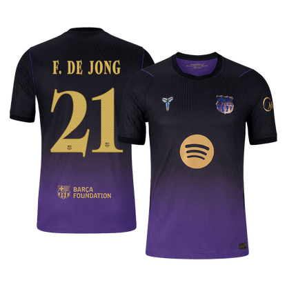 Versão do Jogador F. DE JONG #21 Barcelona Fora Futebol Camisas 2026/27 - UCL