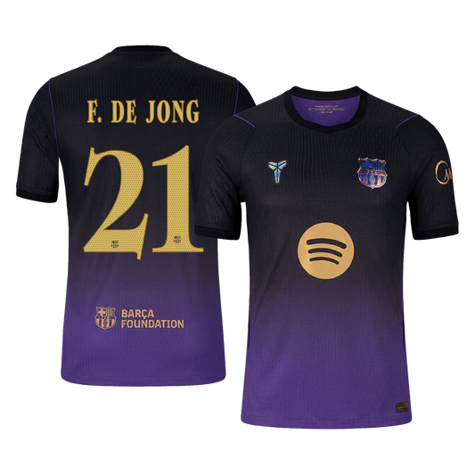 Versão do Jogador F. DE JONG #21 Barcelona Fora Futebol Camisas 2026/27 - UCL