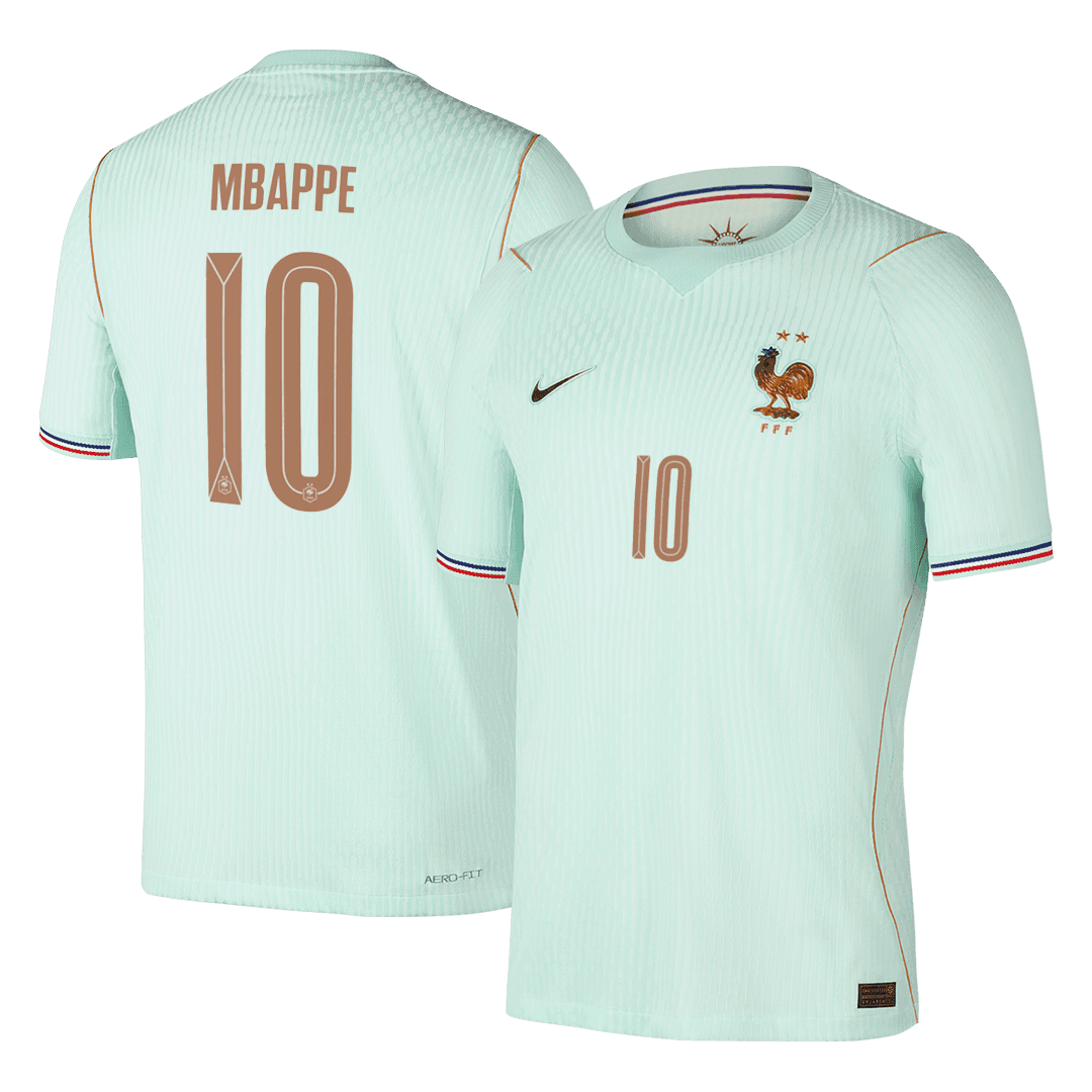 Versão do Jogador MBAPPE #10 France Fora Copa do Mundo Futebol Camisas 2026 Verde