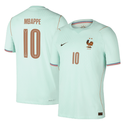 Versão do Jogador MBAPPE #10 France Fora Copa do Mundo Futebol Camisas 2026 Verde